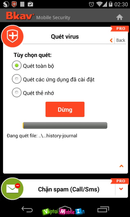 Bkav Mobile Security for Android 3.0.10.40Phần mềm diệt virus miễn phí cho Android