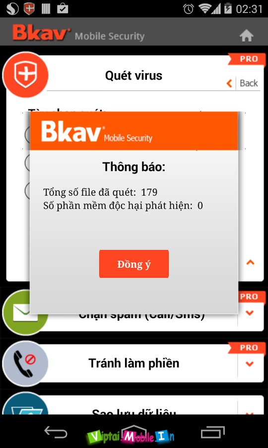 Bkav Mobile Security for Android 3.0.10.40Phần mềm diệt virus miễn phí cho Android
