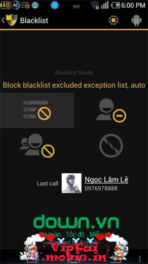 Chặn cuộc gọi (Blacklist) cho Android 3.5