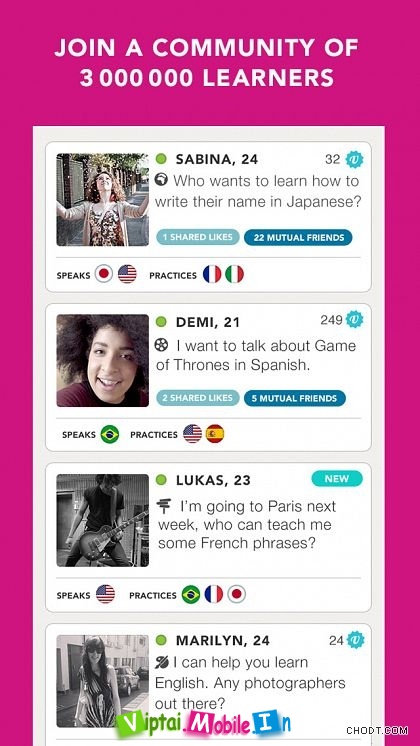 TANDEM – LANGUAGE EXCHANGED 1.2.2 cho iOS